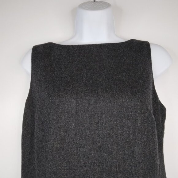 LOFT Sleeveless Sheath Wool Blend Charcoal Dress Size 6P - Picture 2 of 11